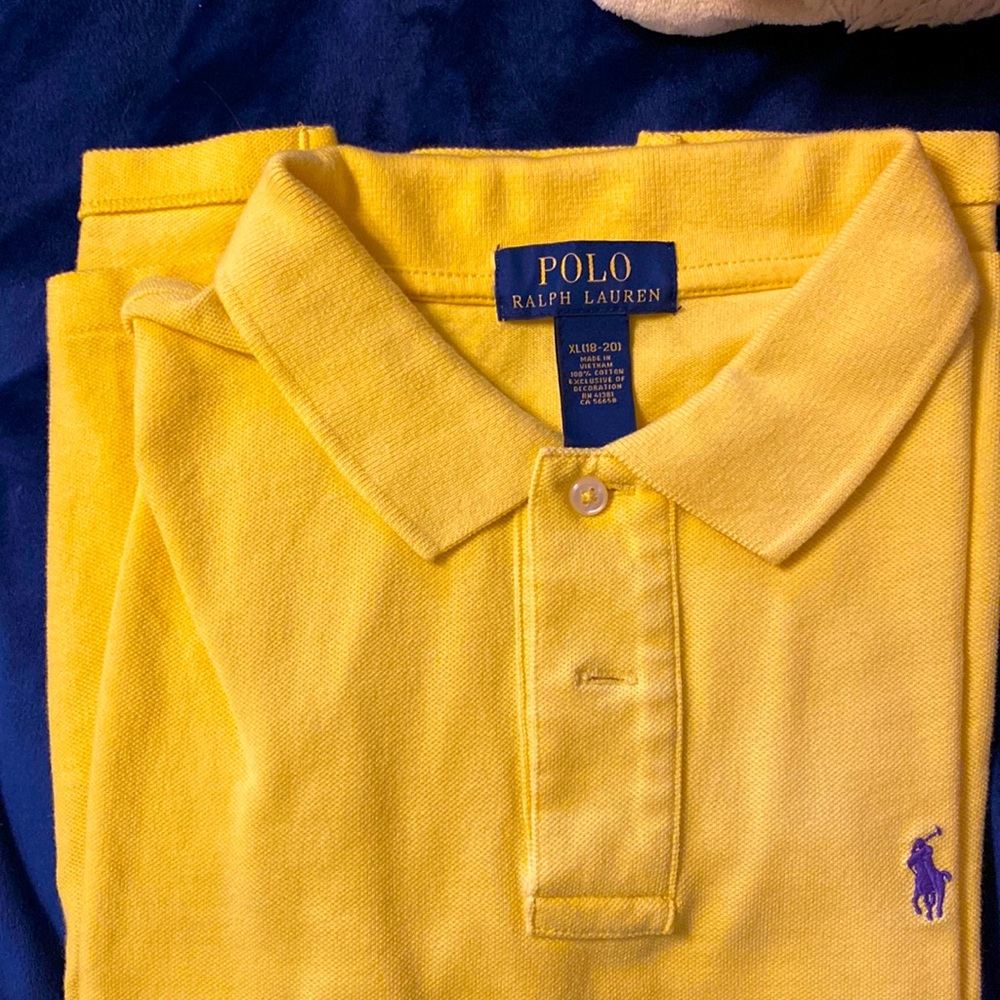 Boys Polo Ralph Lauren SS polo in Yellow size XL (18-20)